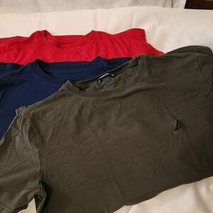 Nautica Kids Short Sleeve T-Shirt Set - Red, Navy, Olive